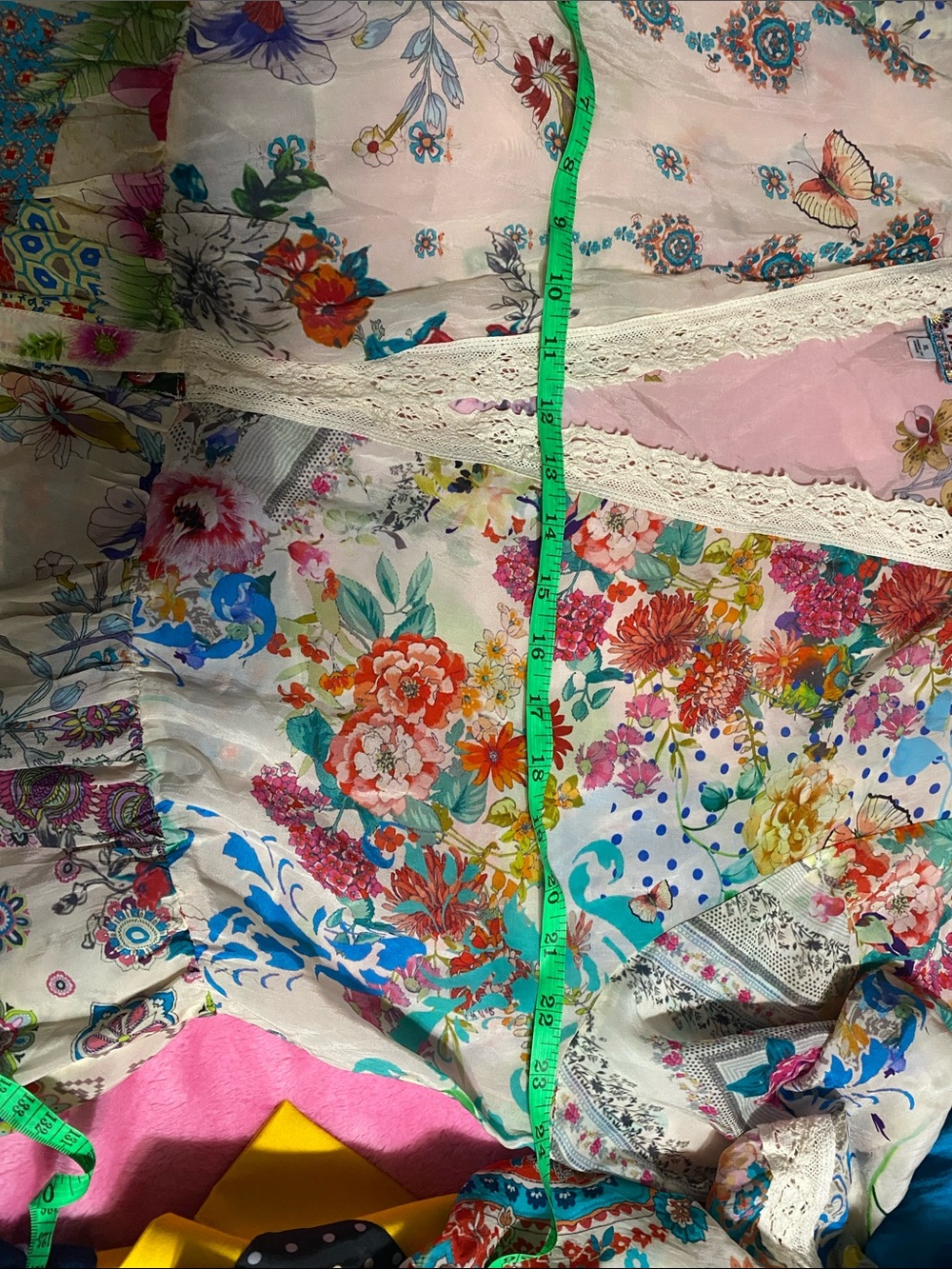 Johnny Was Cream Floral Patchwork Maxi Dress with Multicolor Blooms - Picture 2 of 5